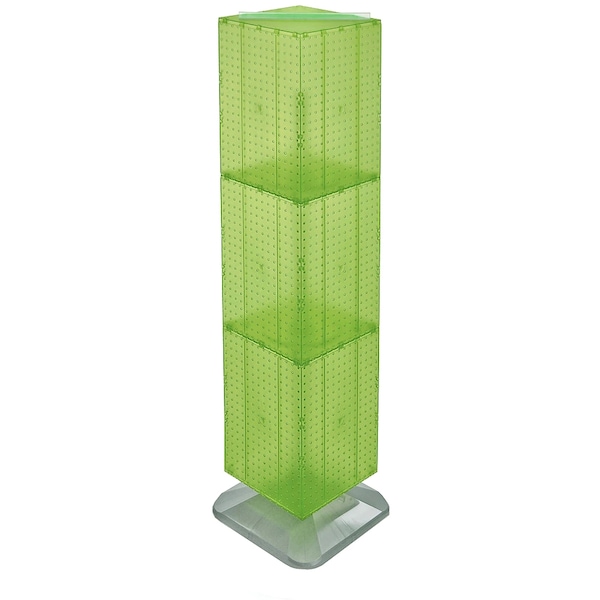 4-Sided Pegboard Floor Spinner Rack Green Panel Size: 14"W x 60"H